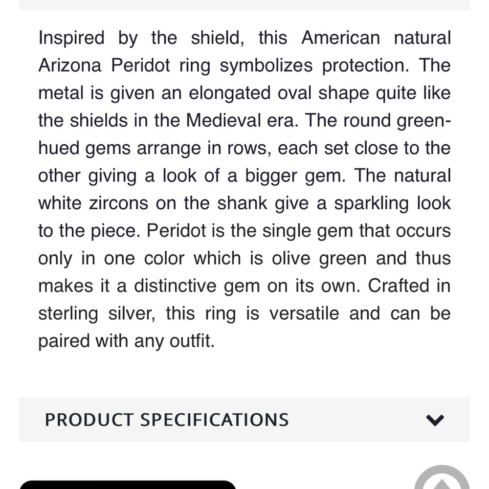 Peridot and Natural White Zircon
Elongated Ring in Vermeil 🆕 Size 7 - Picture 7 of 7